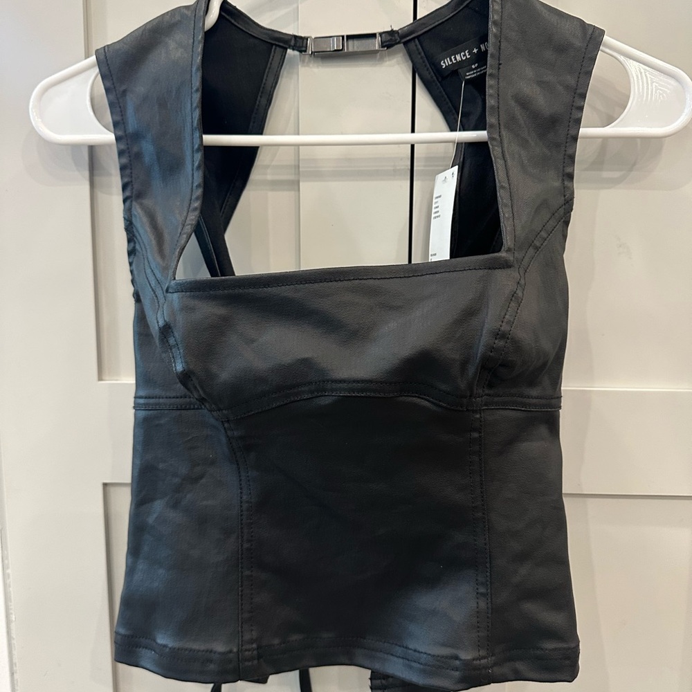 Silence + Noise Sleek Black Bodysuit